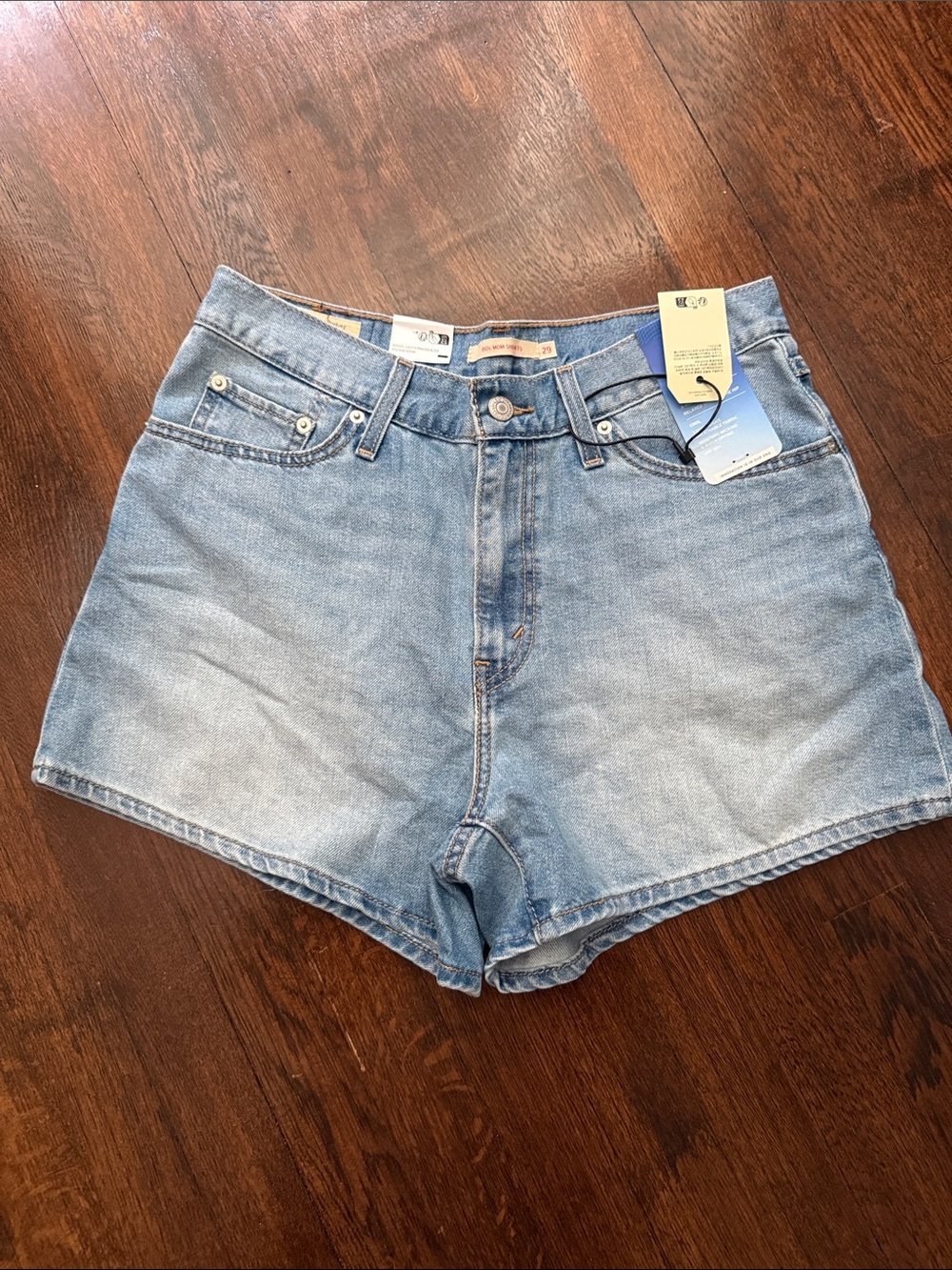Levi's Light Blue High-Waist Denim Shorts